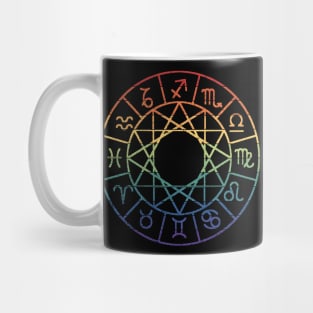 Vintage Distressed Rainbow Gay Pride Zodiac Signs Mug